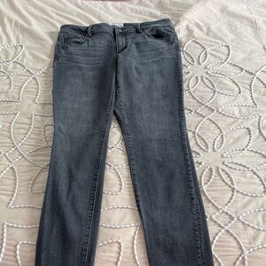 LOFT Dark Gray Washed Black Curvy Skinny Jeans sz 10 EUC